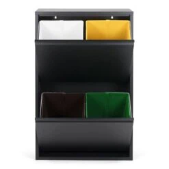 Pippen afvalscheider zwart metaal 4 vakken