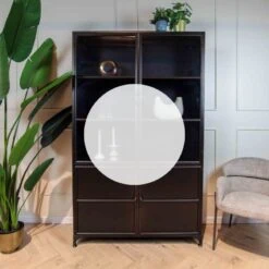 Romy vitrinekast 120 cm zwart