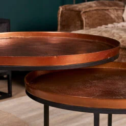 Litan salontafel rond roest set van 3