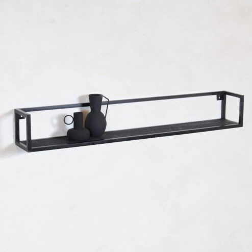 Farrow wandplank hout vintage zwart 140