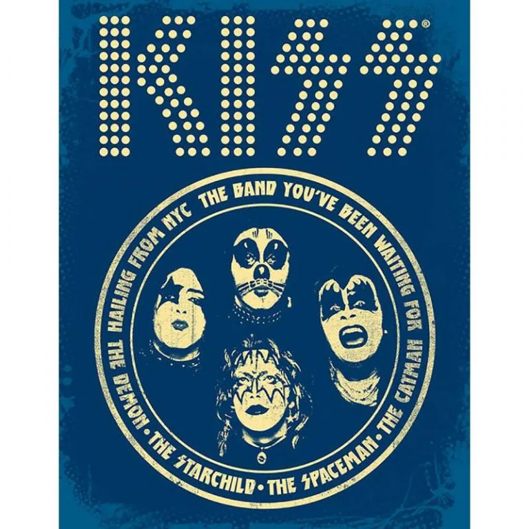 Kiss blue - metalen bord