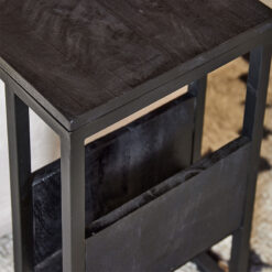 Lane bijzettafel industrieel zwart