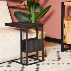 Lane bijzettafel industrieel zwart