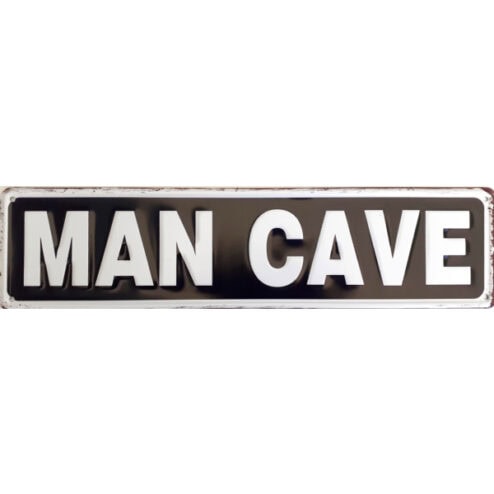 Man Cave zwart - metalen bord