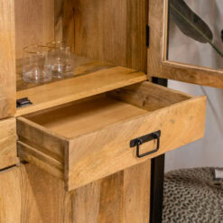 Britt vitrinekast industrieel mangohout 115cm