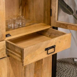 Britt vitrinekast industrieel mangohout 115cm