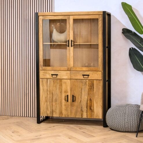 britt vitrinekast naturel