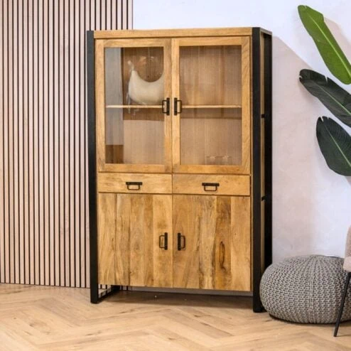 britt vitrinekast naturel