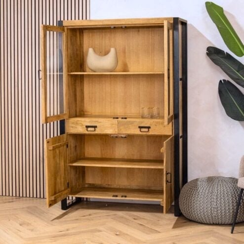 britt vitrinekast naturel