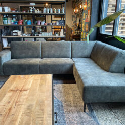 Mellow Velvet Hoekbank 2-zits met ottomane rechts