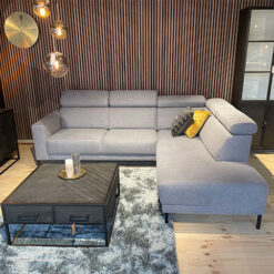 Sutton Hoekbank Zinc 2-zits met ottomane rechts