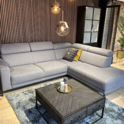 Sutton Hoekbank Zinc 2-zits met ottomane rechts