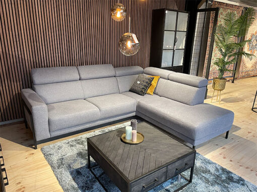 Sutton Hoekbank Zinc 2-zits met ottomane rechts