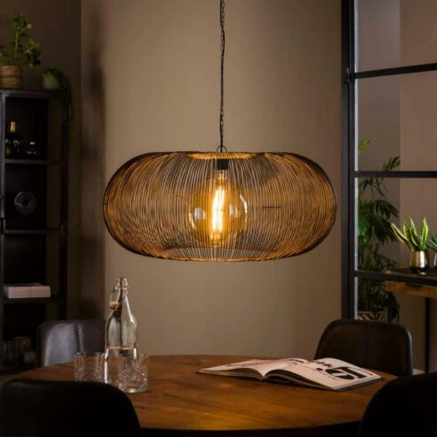 Conli 1-lichts hanglamp zwart nikkel/ koper (schadedeal 18)