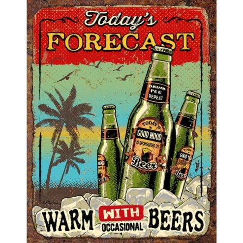 Todays forecast Beers metalen bord