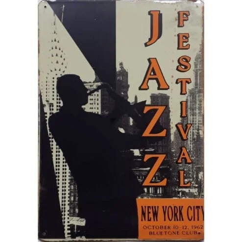 Jazz Festival New York - metalen bord