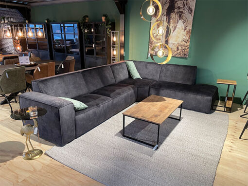 Alaska Velvet Hoekbank 4-zits Hoek met ottomane.