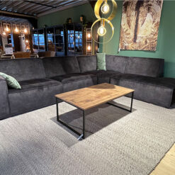 Alaska Velvet Hoekbank 4-zits Hoek met ottomane.