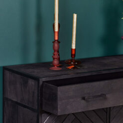 Wandkast Scandi visgraat zwart 100cm