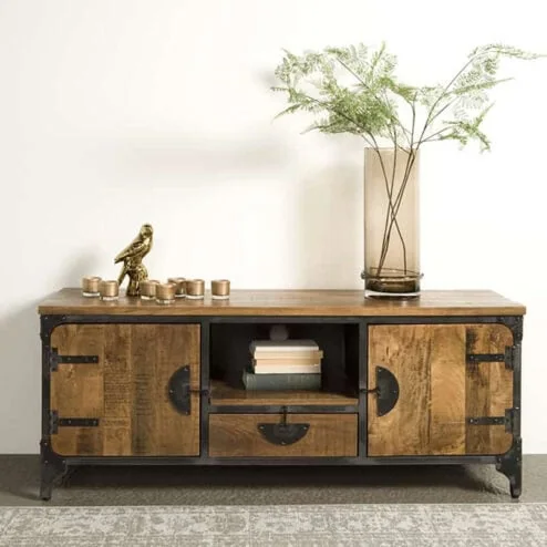 Basto TV meubel 2 drs 2 lades mango naturel matt 180cm