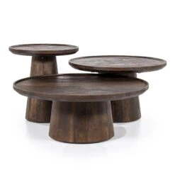 Eleonora bijzettafel Ron 46x49 bruin