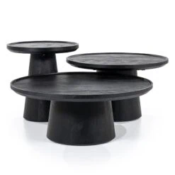 Eleonora bijzettafel Ron 46x49 zwart