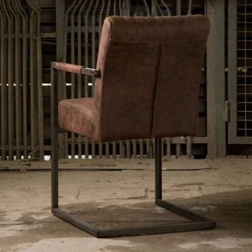 Ferro Eetkamerstoel armleuning bull donkerbruin 52cm