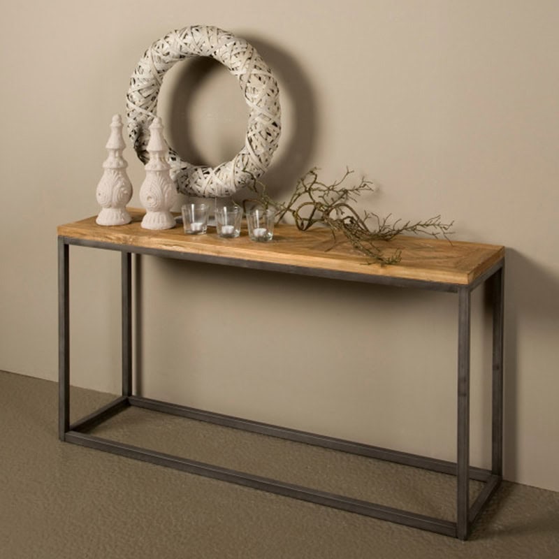 Mascio Haltafel teakhout blackwash naturel 135cm