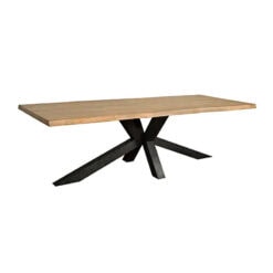 Tiago Eettafel met spinpoot rechthoek acacia hout naturel 180x90