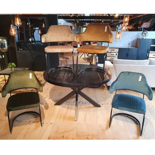 Dewida eetkamerset rond met 6 stoelen