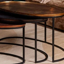 Haley salontafelset van 3 industrieel brons