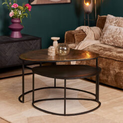 Jardin salontafelset van 2 Goud Zwart