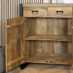 Wandkast mangohout Britt industrieel - 100cm