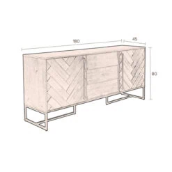 Dutchbone Class dressoir 180cm naturel eiken