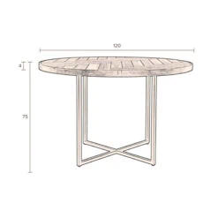 Dutchbone Eetkamertafel Class bruin rond 120cm