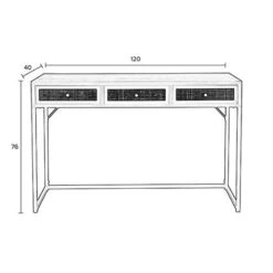 Muji sidetable 3 lades 120cm