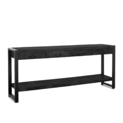 Britt sidetable industrieel mangohout zwart 180cm