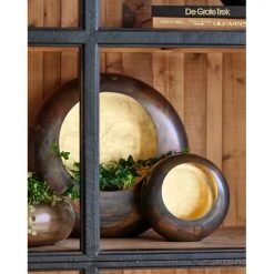 Kaarshouder set van 2 staand flamed koper