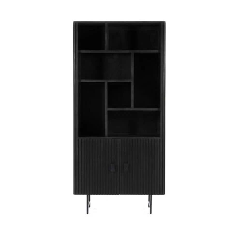 Eleonora boekenkast Remi 2-drs. 96cm zwart