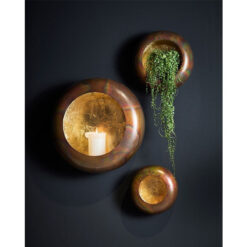 Kaarshouder set van 3 voor aan de wand flamed koper