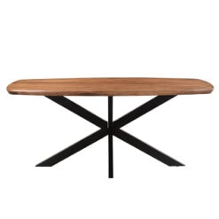 Bodari eettafel industrieel deens ovaal mangohout