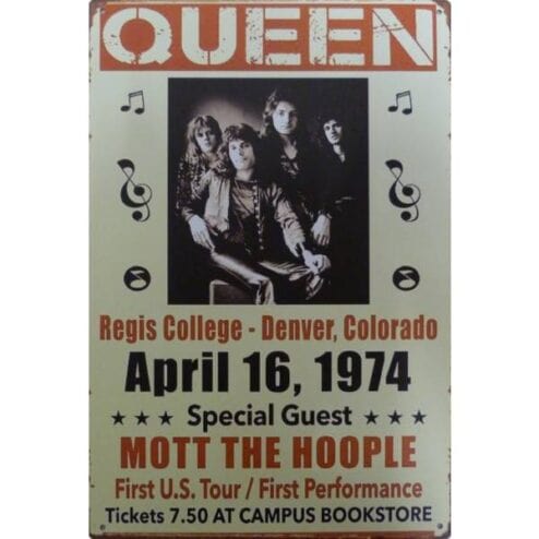 metalen bord Queen concert