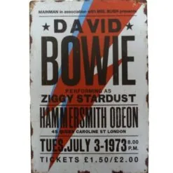 metalen bord David Bowie