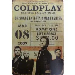 metalen bord Coldplay