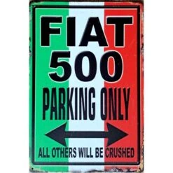 metalen parkeerbord Fiat 500