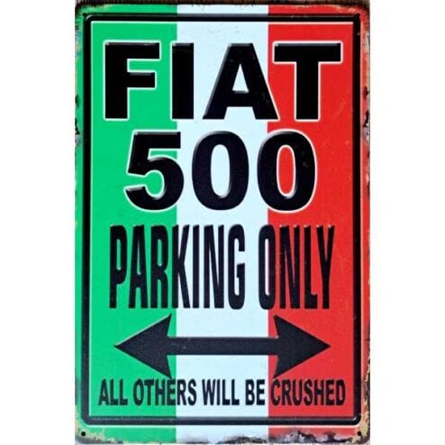 metalen parkeerbord Fiat 500