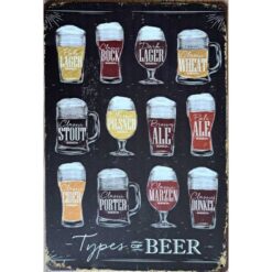 metalen bord Beer menu