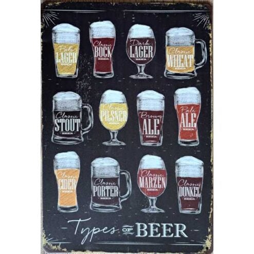metalen bord Beer menu
