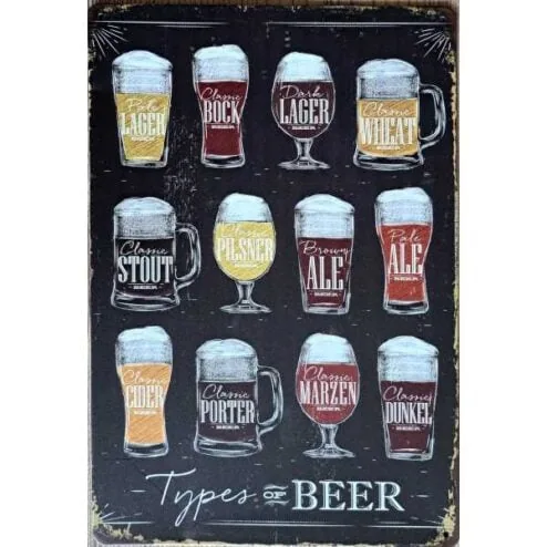 metalen bord Beer menu