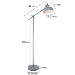 Nove vloerlamp industrieel grijs